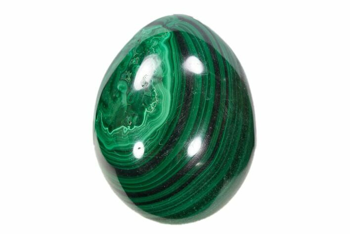 Stunning Polished Malachite Egg - Congo #115398